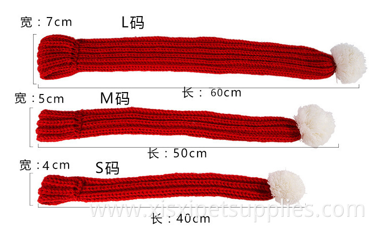 High quality cute pet Knitting scarf Christmas dog scarf cat scarf